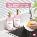 GMISUN Pink Soap Dispenser Bathroom, 2 Pack Kitchen Hand and Dish Soap - Image 6