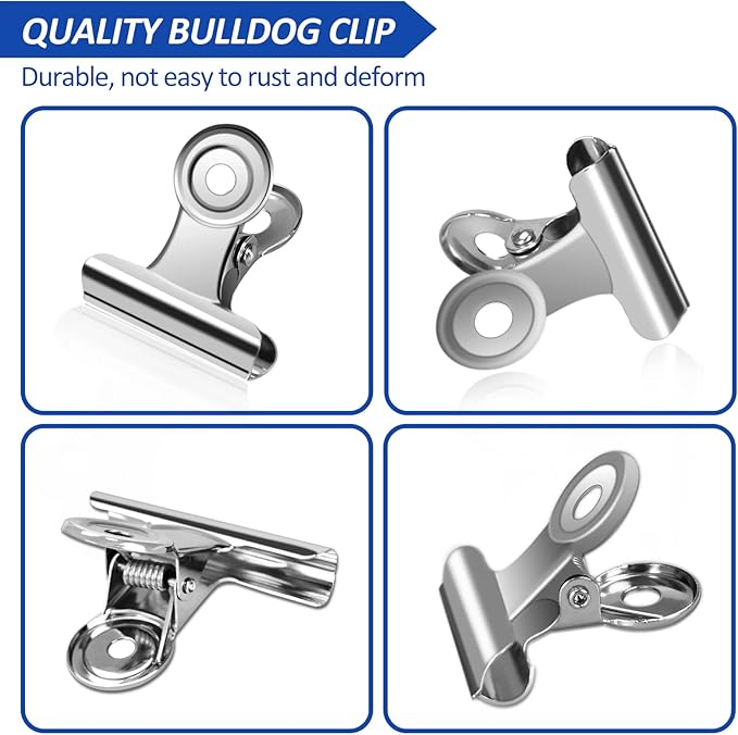 30 Pack Small Bull Clips 0.87 Inch Mini Metal Hinge Clips Binder Paper Hinge - Image 4