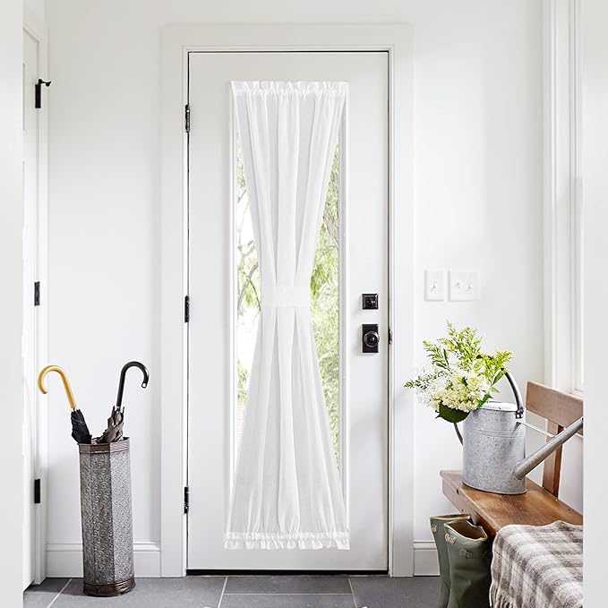 NICETOWN Sheer Curtains for French Door, Light Filtering Rod Pocket Door by NICETOWN