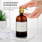 16oz Glass Soap Dispenser with Stainless Steel Pump, 21 Waterproof Labels - Image 4
