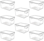 Clear Plastic Stackable Storage Bins by CONTROLKITCHEN
