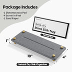 Kitchen Sink Caddy Water Absorbing Stone Drying Tray, Diatomite Bathroom Sink - Image 3