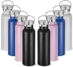 Neihepal 20 oz Insulated Water Bottles Bulk 8 Pack, Stainless Steel Double Wall by Neihepal