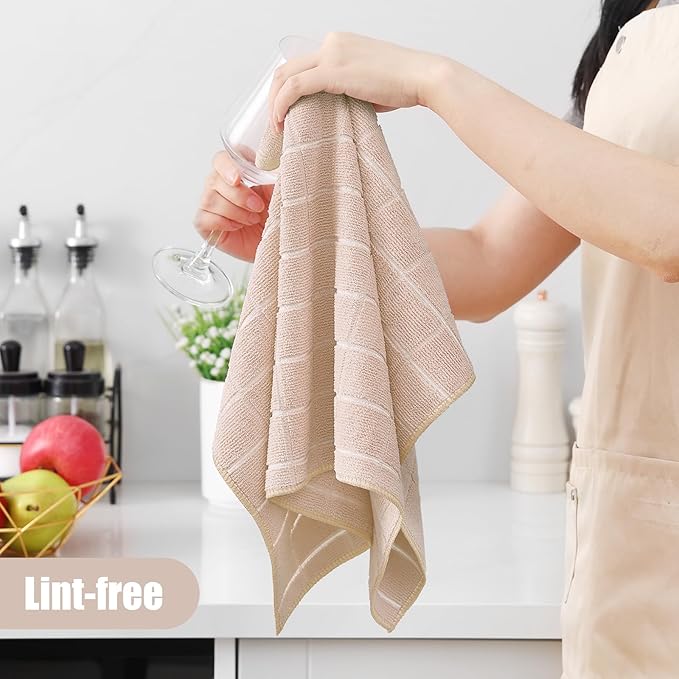 Homaxy Microfiber Kitchen Towels and Dishcloths Set, 12 Pack Soft and Absorbent - Image 4
