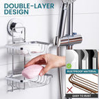 TAILI Double Layer Soap Dish Holder, Bar Soap Tray Suction Cup - Image 3