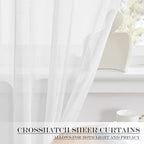 NICETOWN Sheer Door Curtain for Windows, Light Filgtering French Door Curtain - Image 5