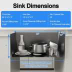 20x16 Inch Drop in Kitchen Sink, 304 Black Stainless Steel Sink, R10 Tight - Image 6