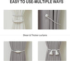Magnetic Curtain Tiebacks 2 Pack Outdoor Rope Curtain Tie Backs Decorative - Image 5
