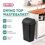 Sterilite 4-Pack Swing Top Wastebasket, Sleek Square Profile Trash Can - Image 2