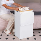 efluky Laundry Hamper with Lid, 100L Tall Laundry Basket with Bamboo Handles - Image 6