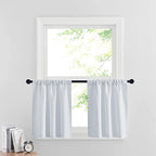 RYB HOME White Curtains for Small Window Energy Efficiency Room Darkening by RYBHOME