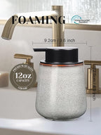 INGOFIN Ceramic Foaming Soap Dispenser -12oz Foam Hand Soap Dispenser Bathroom - Image 2