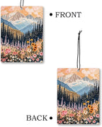 Maximalist Floral Mountain Car Air Freshener 4 Pcs, Boho Abstract Eclectic - Image 7