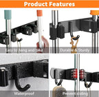 Mop and Broom Holder Wall Mount, Upgraded Broom Organizer Wall Mount, Stainless - Image 2