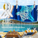 Extra LargeTowel Clips for Beach Chairs 12 Pack, 3.7 Inch Beach Towel Clips - Image 2
