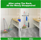 voze 3 Racks and 4 Hooks Mop and Broom Holder Wall Mount, Self Adhesive Heavy - Image 4