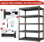 REIBII 72" H Garage Shelving Load 2500 LBS, Heavy Duty Storage Shelves - Image 8