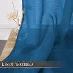 Tollpiz Short Sheer Tier Curtains Linen Textured Half Kitchen Curtain Sheers - Image 2