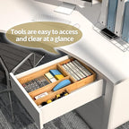Bamboo Kitchen Drawer Organizer, Stackable Silverware Tray Utensil Organizer - Image 5