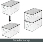 mDesign Plastic Deep Storage Bin Box Container - Image 6