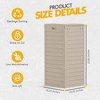 31 Gallon Outdoor Trash Can, Waterproof Resin Trash Can - Image 4