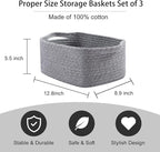 OIAHOMY Cotton Rope Baskets, Woven Baskets - Image 3