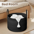 Woven Blanket Basket, 115L Large Rope Storage Bin - Image 6
