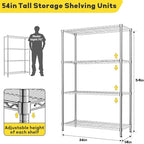 Storage Shelves, 4-Tier Adjustable Metal Industrial Utility Shelf Rack - Image 3