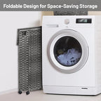 70L Slim Laundry Hamper with Lid & Wheels, 2-Park Rolling Laundry Basket with 4 - Image 8