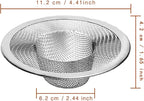2pcs Heavy Duty Stainless Steel Slop Basket Filter Trap, 4.41" Top / 2.44" Mesh - Image 2