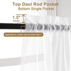 Chyhomenyc White Sheer Curtains 108 Inch Length 2 Panels Set, Extra Long Light - Image 5
