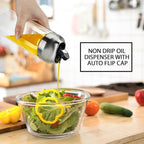 Aelga Olive Oil Dispenser - 14 OZ Glass Oil and Vinegar Dispenser Bottles Set - Image 2