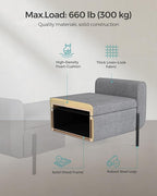 SONGMICS Storage Bench with Armrests, Ottoman - Image 5