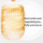 Lambswool Duster with Solid Wooden Handle, Leather Hang Strap, Comfortable - Image 4