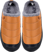 Womens Mens House Slippers Slip on Snow Winter Warm Fully Fur Lined Slippers - Image 6