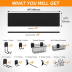 DoCred Slatwall Paneling Organizer, 4x4 FT PVC Garage Slat Wall Storage Systems - Image 4