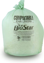 Plasticplace 40-45 Gallon Compostable Trash Bags │ 1 Mil │ Green Tint Garbage - Image 6