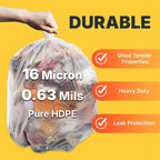 33 Gallon Trash Bags, 16 Micron High Density Pure HDPE Garbage Can Liners Bulk - Image 4