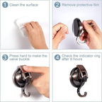 Suction Cup Hooks for Shower, Glass Door, Tile – Loofah, Bath Robe Hook Holder - Image 6