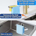 Sponge Holder for Kitchen Sink, Kitchen Sink Caddy, 2 in 1 Kitchen Sink - Image 3