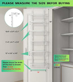 12 Inch Wide Narrow Over The Door Pantry Organizer, Pantry Organization and - Image 2