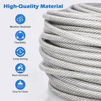 1/8" Wire Rope Kit, 100 Ft PVC Coated Steel Cable Guide Wire Tensioner Strainer - Image 4