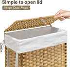 70L Slim Laundry Hamper with Lid & Wheels, 2-Park Rolling Laundry Basket with 4 - Image 5