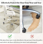48" x 48" Glass Chair Mat, 1/5" Thick Office Chair Mat - Image 5