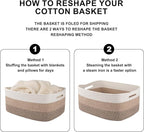 Large Storage Basket for Organizing, Woven Rope Basket for Shelves, Closet - Image 8