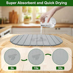 Stone Drying Mat for Kitchen Counter: 24"×16" Collapsible Stone Dish Drying Mat - Image 2