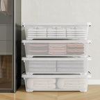 4Pack 40 Qt Plastic Under Bed Storage Organizer Bin Container - Image 6