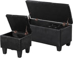 Storage Ottoman Set of 3, for Living Room Couch, End of Bed by TASSULLO