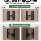 Barn Door Lock Latch, 90/180 Degree Flip Sliding Door Latch - Image 3