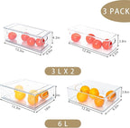 MineSign Set of 3 Stackable Refrigerator Organizer Bins Pull-Out Drawers - Image 3